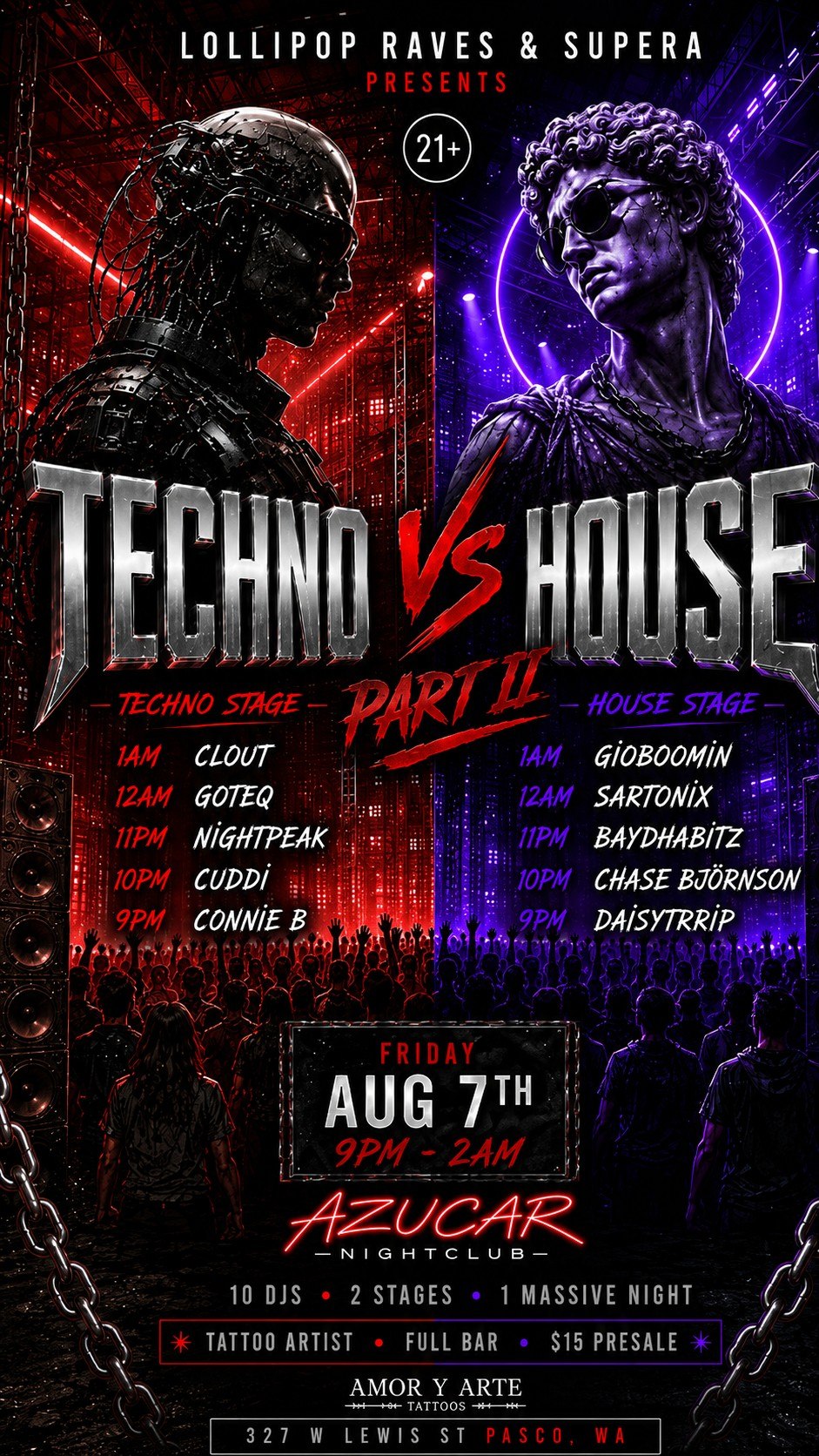Lollipop Raves: Techno vs House Part 2 flyer