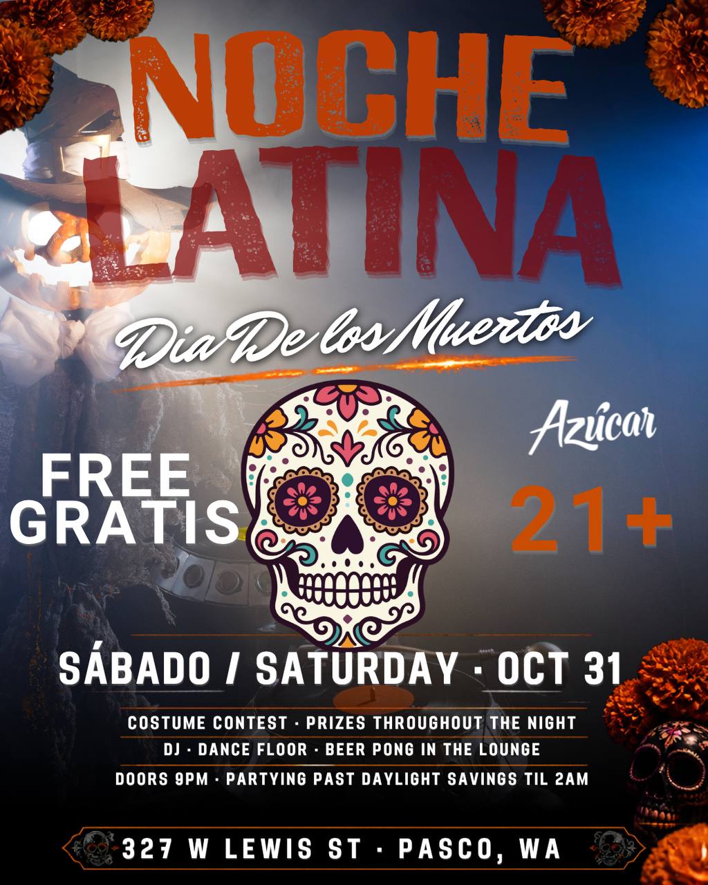Noche Latina: Dia de los Muertos flyer